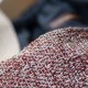 Duża torba z kominem XL – szary welur i ruda plecionka | Handmade