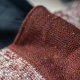 Duża torba z kominem XL – szary welur i ruda plecionka | Handmade