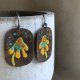 Kolczyki Geometric Flower - Yellow Petals with Turquoise & Red Accents