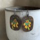Kolczyki Geometric Flower - Yellow Petals with Turquoise & Red Accents