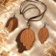 Komplet biżuterii boho handmade, szydełkowy naszyjnik i kolczyki, naturalna bawełna, prezent dla kobiety