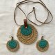 Komplet biżuterii boho handmade, naszyjnik i kolczyki z juty i bawełny, naturalna biżuteria szydełkowa