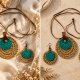 Komplet biżuterii boho handmade, naszyjnik i kolczyki z juty i bawełny, naturalna biżuteria szydełkowa
