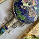 Exquisite Vintage Cloisonné Hand Mirror ❤ Bird & Floral Filigree Artistry ❤ lustro