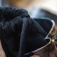 Listonoszka z kominem – czarny welur i kolorowe kwiaty | Handmade