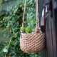 Wisząca osłonka ze sznurka jutowego boho na doniczkę handmade