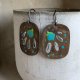 Kolczyki Geometric Flower - Turquoise & Ash