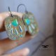 Kolczyki Geometric Flower - Turquoise & Ash