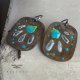 Kolczyki Geometric Flower - Turquoise & Ash