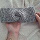 SZARA wąska OPASKA turban handmade - delikatniejsza forma, wyjątkowy charakter