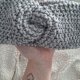 SZARA wąska OPASKA turban handmade - delikatniejsza forma, wyjątkowy charakter