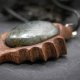 Wisiorek z naturalnego drewna Gombe i labradoryt – rękodzieło z duszą - prezent dla kobiety dla niej Unique Jewelry Design; Luxury Wooden