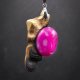 Wisiorek z naturalnego drewna wiąz i różowy agat – rękodzieło z duszą - prezent dla kobiety dla niej Unique Jewelry Design; Luxury Wooden