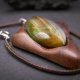 Wisiorek z naturalnego drewna gombe i agat kolorowy – rękodzieło z duszą - prezent dla kobiety dla niej Unique Jewelry Design; Luxury Wooden