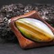 Wisiorek z naturalnego drewna gombe i agat kolorowy – rękodzieło z duszą - prezent dla kobiety dla niej Unique Jewelry Design; Luxury Wooden