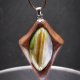 Wisiorek z naturalnego drewna gombe i agat kolorowy – rękodzieło z duszą - prezent dla kobiety dla niej Unique Jewelry Design; Luxury Wooden