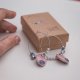Duże kolczyki koła z kamieniami, ceramiką i dzwoneczkiem