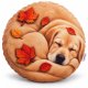 Poduszka piesek okrągła poduszka z pieskiem poduszka pies labrador jesienna poduszka koło
