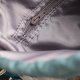 Zielona listonoszka z kominem z weluru w malowane kwiaty – handmade, unikat