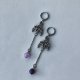 Kolczyki chainmaille z chalcedonem ze stali chirurgicznej 8,1 cm gothic dark fairycore
