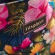 Ciemnoszara listonoszka z kominem z weluru w kwiaty i koliberki – handmade