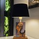 Lampa z drewna oliwnego i żywicy