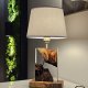 Lampa z drewna oliwnego i żywicy