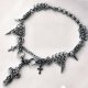 Choker chainmaille z krzyżami i kolcami ze stali chirurgicznej 32,2+5,5 cm gothic occult
