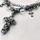 Choker chainmaille z krzyżami i kolcami ze stali chirurgicznej 32,2+5,5 cm gothic occult