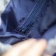 Szara listonoszka z kominem z plecionki i weluru w geometryczne kwiaty – handmade