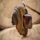 Naszyjnik bawole oko – bałtyckie drewno dryftowe, Wood Pendant, biżuteria z drewna, minerał, kamień, dla niej, pirografia