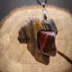 Naszyjnik bawole oko – bałtyckie drewno dryftowe, Wood Pendant, biżuteria z drewna, minerał, kamień, dla niej, pirografia