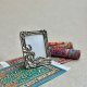 Vintage Art Nouveau Style Silver Plated Mini Miniature Iris Ribbon Bow Photo Picture Frame