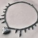 Naszyjnik z sercem sekretarzykiem i kolcami ze stali nierdzewnej 40-55 cm gothic