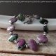 PURPLE-GREEN bransoletka z zoisytu z rubinem i srebra