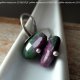 PURPLE-GREEN kolczyki z zoisytu z rubinem i srebra