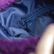 Fioletowa listonoszka z kominem z tłoczonego weluru i weluru w kwiaty – handmade