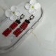 Długie ceramiczne czerwone kolczyki w stylu boho