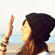 CZARNA CZAPKA BEANIE HANDMADE