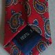 Vintage 90s krawat jedwabny czerwony paisley ręcznie wykonany handmade silk oldmoney classic