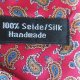 Vintage 90s krawat jedwabny czerwony paisley ręcznie wykonany handmade silk oldmoney classic