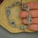 Bransoletka z kolorowymi labradorytami, wire wrapping, stal chirurgiczna, labradoryt