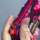 Etui na klucze z weluru w peonie – kwiatowe etui handmade