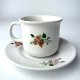 Filiżanka ze spodkiem Tułowice PRL porcelit róże vintage