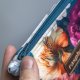 Etui na klucze z weluru w peonie – kwiatowe etui handmade