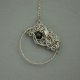 Wisiorek koło kółko obsydian złocisty, wire wrapping, stal chirurgiczna