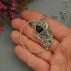 Wisiorek koło kółko obsydian złocisty, wire wrapping, stal chirurgiczna