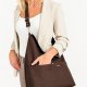 Torba typu hobo mlaczna czekolada- eko zamsz