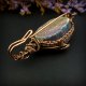 Broszka wire wrapping z kwarcem tytanowym