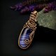 Wisiorek z fioletowym agatem wire wrapping